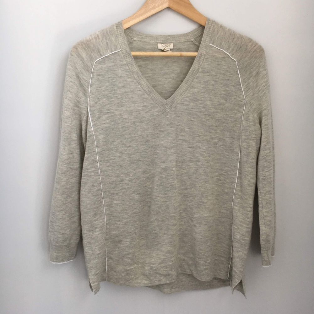 J.Crew Women's V-neck Sweater, Gray, Size XS